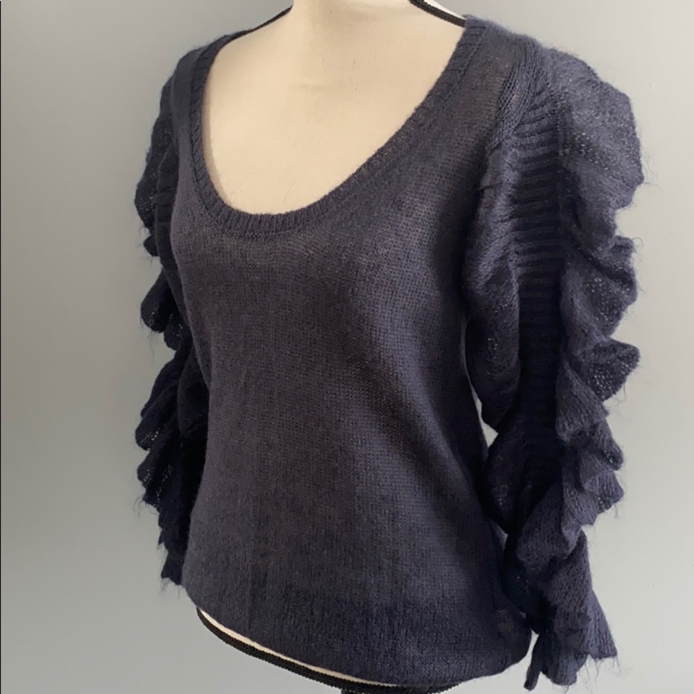 Sisley Mohair blend sweater Purple Medium EUC